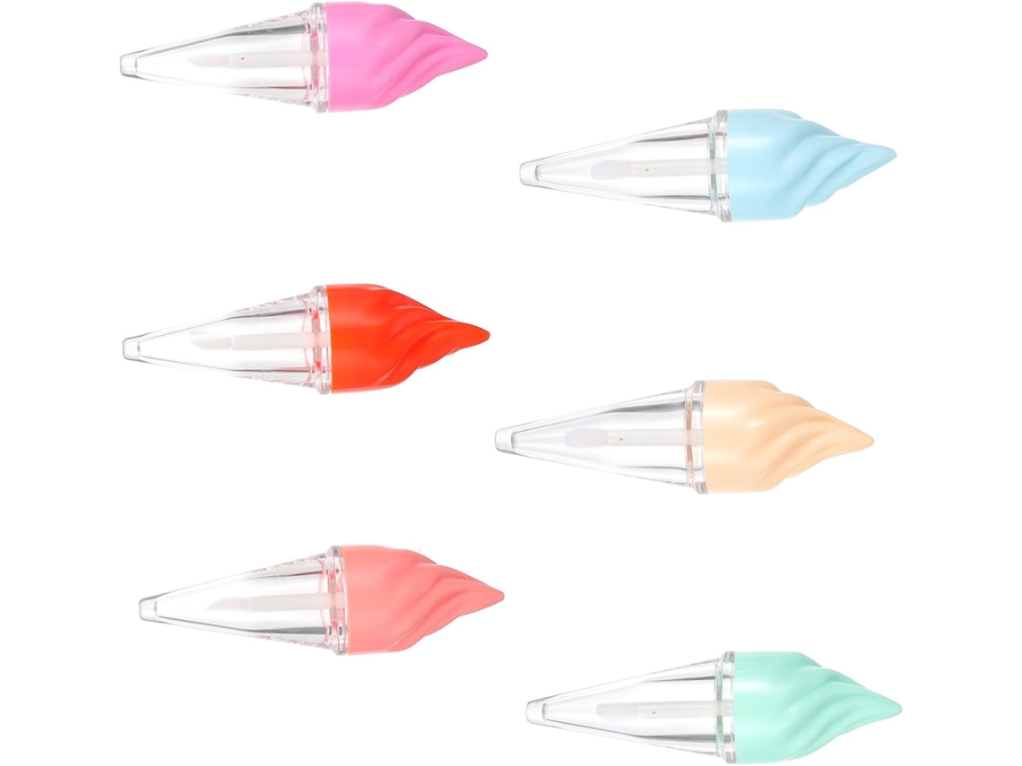 Juego De 6 Tubos De Brillo Labial Para Hacer Tú Misma, Tamaño Compacto, Plástico Ligero.