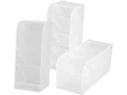 Organizador de bolígrafos vertical transparente multifuncional, juego de 3 piezas, portalápices, organizador D Gokoco
