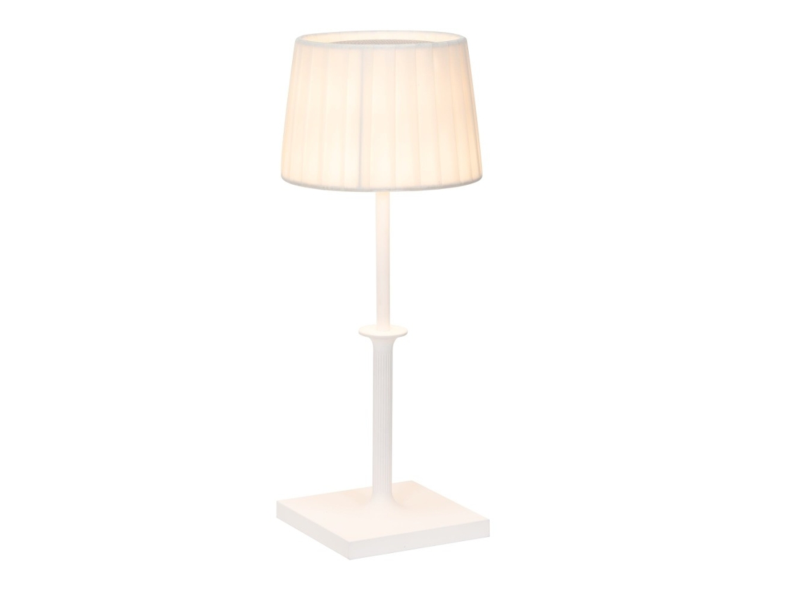 Lámpara de mesa LED recargable Poldina Classic Zafferano con regulador de intensidad - Diseño elegante, inalámbrica, blanca