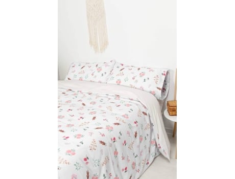 Jogo de Funda Nórdica SOKIOS Garden (220 x 270 - Poliéster - Blanco)