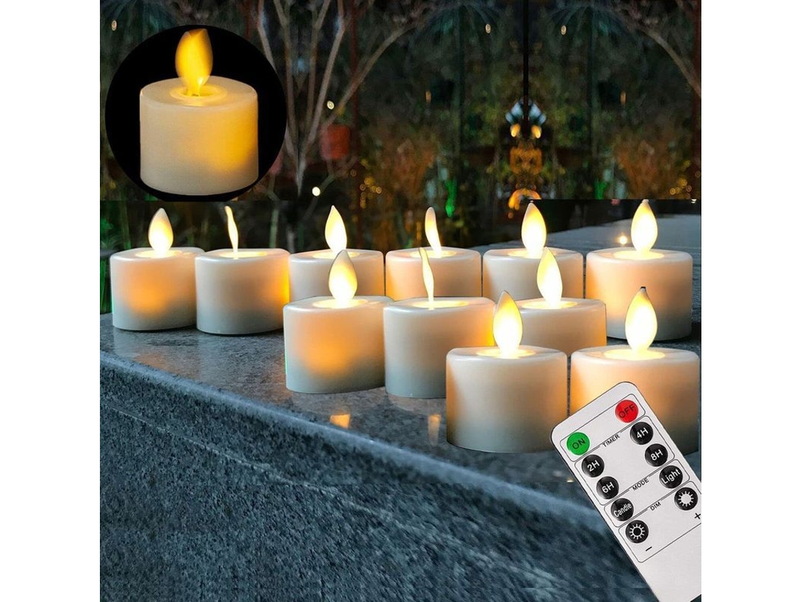 Juego De 12 Velas Led Sin Llama Con Luces Intermitentes Para Fiestas De Navidad Y Halloween.