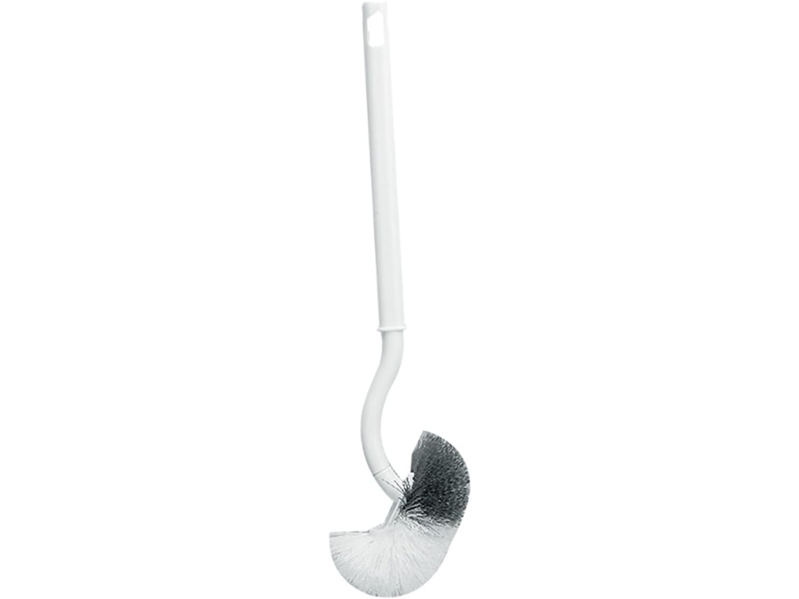 Limpiador de inodoro con mango largo, juego de 3 piezas, plástico blanco, diseño de montaje en pared, herramienta Gokoco