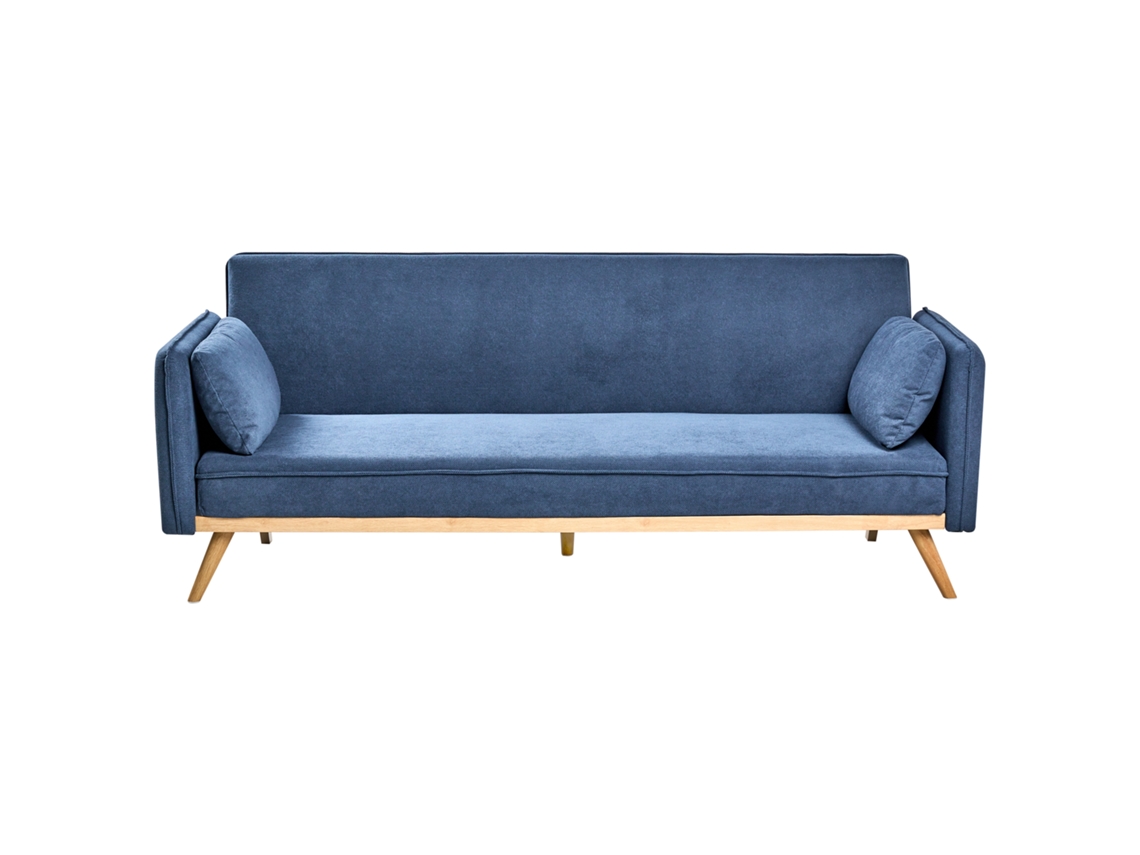 Sofá cama Beliani Asaa de poliéster azul (205 x 80 x 76 cm)