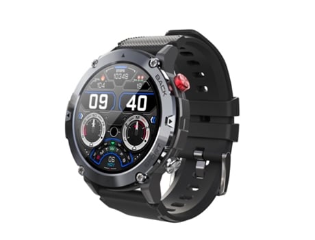 Reloj Inteligente Militar para Hombre, Reloj Deportivo Resistente Al Agua 5ATM, 24 Modos Deportivos, para Android iOS, Negro VEANXIN