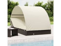 Tumbona redonda Lovely Home para 2 personas en mimbre negro