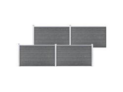 Panel de valla de jardín de 699 x 106 cm, WPC, gris, DKD HOME DECOR