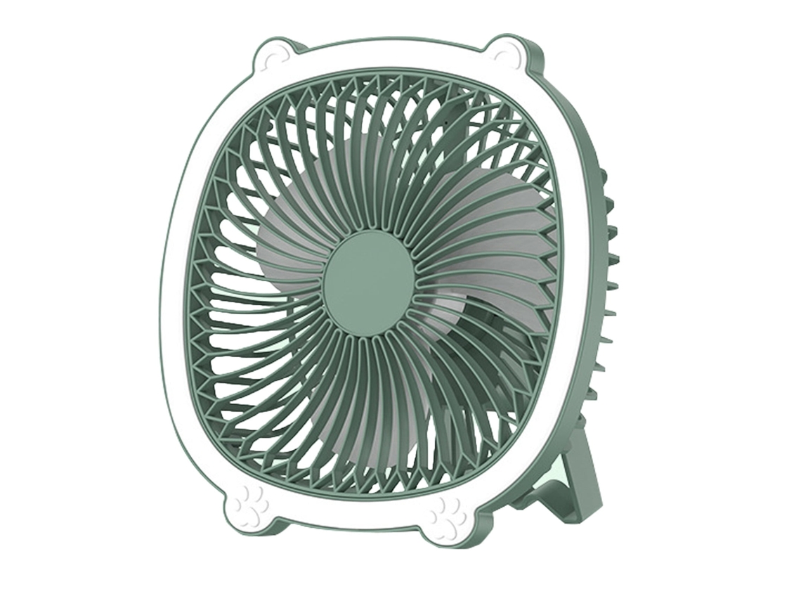 Mini Ventilador De Escritorio Recargable Usb Con Luz Nocturna (verde) Gertiz