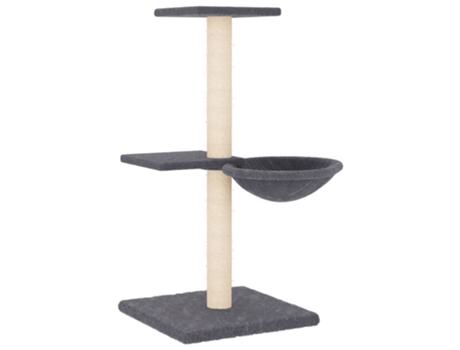 Rascador para gatos con postes de sisal gris oscuro 72 cm VIDAXL