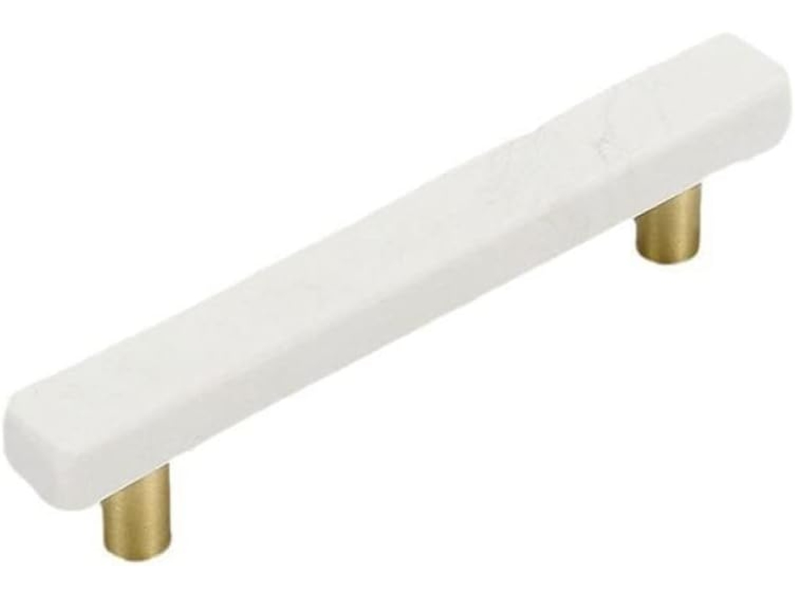 Tiradores De Puerta De Mármol Cerámico Blanco Youther Para Cajones Y Armarios.