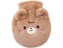 Bolsa De Água Quente Kawaii De Peluche Cartoon (7.87 * 6.7 Polegadas, Marrom) Suave, Segura E Multiuso Para Aquecimento E Terapia
