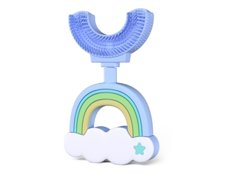 Cabezal de cepillo de dientes de silicona suave para niños en forma de U cepillo de dientes manual diseño de limpieza de dientes orales de 360 ° - ...