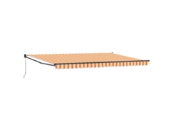 Toldo de vela - Toldo amarillo y naranja de 500 x 300 x 165 cm, poliéster y metal HARLANV1