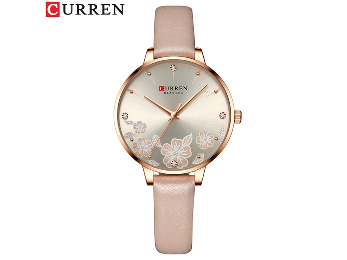 Reloj De Mujer Delgado (rosa) Con Esfera Sencilla Estampada Con Diamantes De Imitación.