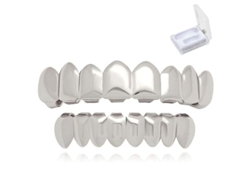 Juego De Dientes De Latón Con Platino Y Oro Brillante De 18k Para Hip Hop Y Fiestas.