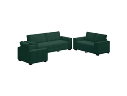 Maison Exclusive - Juego De Sofás Con Cojines 3 Piezas Terciopelo Verde Oscuro