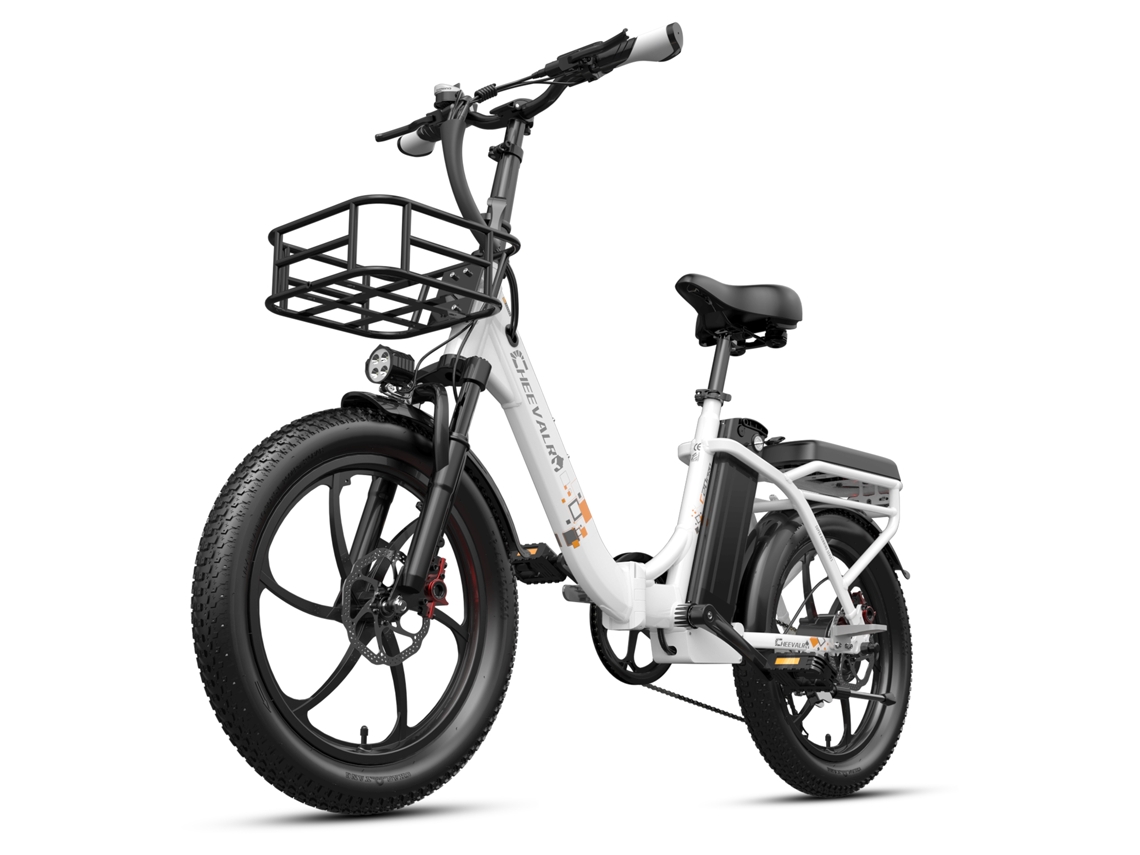 Bicicleta eléctrica Cheevalry C20 Pro, 250 W, 48 V/20 Ah, plegable, velocidad máxima: 40 km/h, blanca (autonomía: 50-70 km)