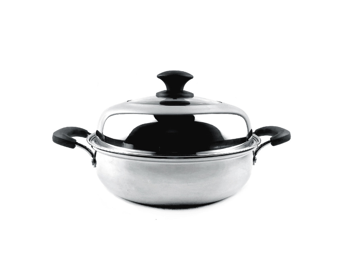 Olla Vaporera De Acero Inoxidable Reforzado De 34 Cm Para Placas De Inducción.