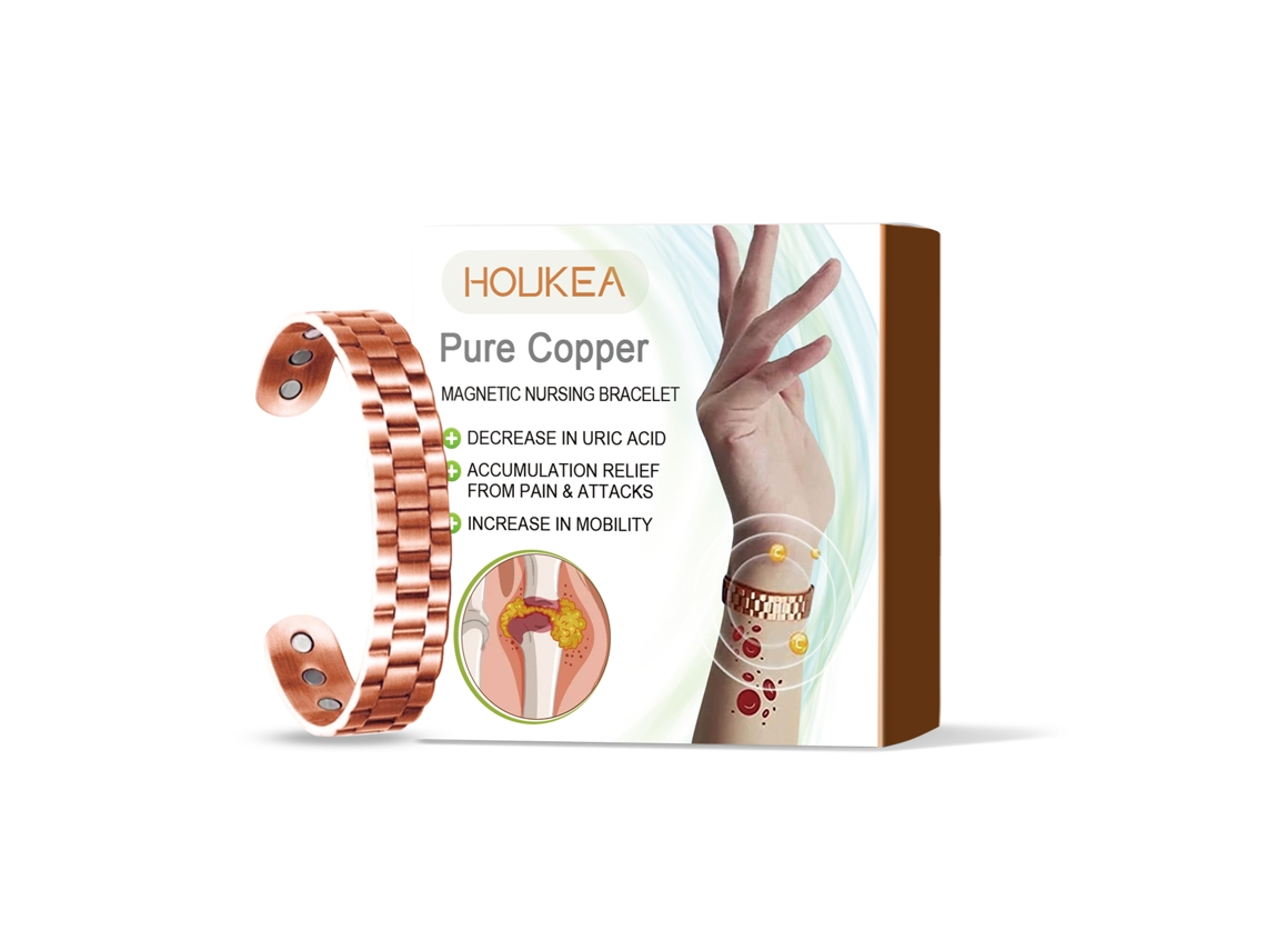 Pulsera ligera para hombre que proporciona comodidad corporal y equilibra el ácido úrico. Diseño elegante en aleación de aluminio.