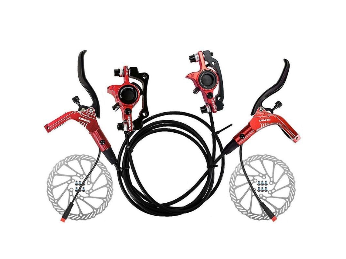 Juego De Frenos Hidráulicos Para Bicicleta Eléctrica Con Discos Delanteros Y Traseros De 160 Mm, Maneta Y Pinza De Aluminio.
