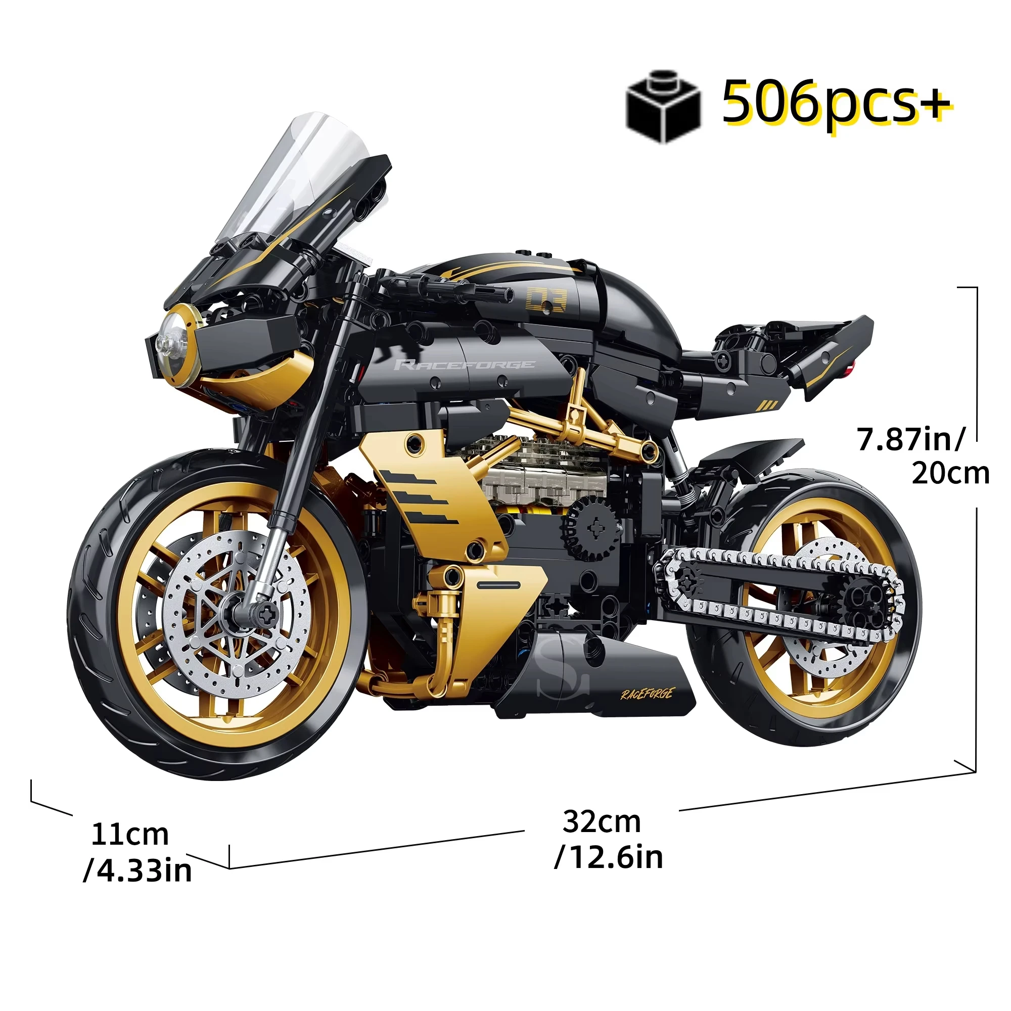 (506 Piezas) Nuevo Juego De Bloques De Construcción De Superbikes Clásicos
