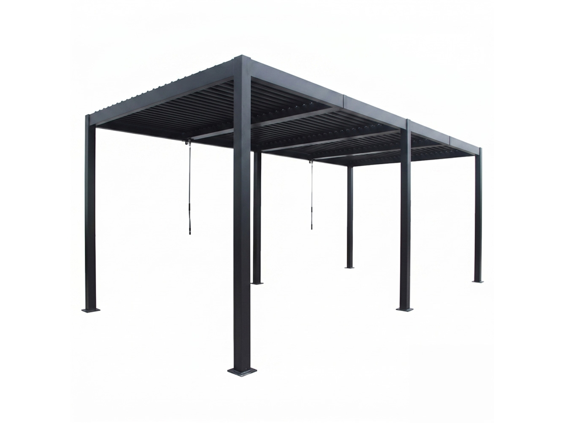 Paros Pergola Bioclimática Doble 3x6 M Negra