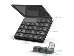 Organizador De Pastillas Eifson 4 Semanas Grandes Compartimentos Sin Bpa (negro Transparente)