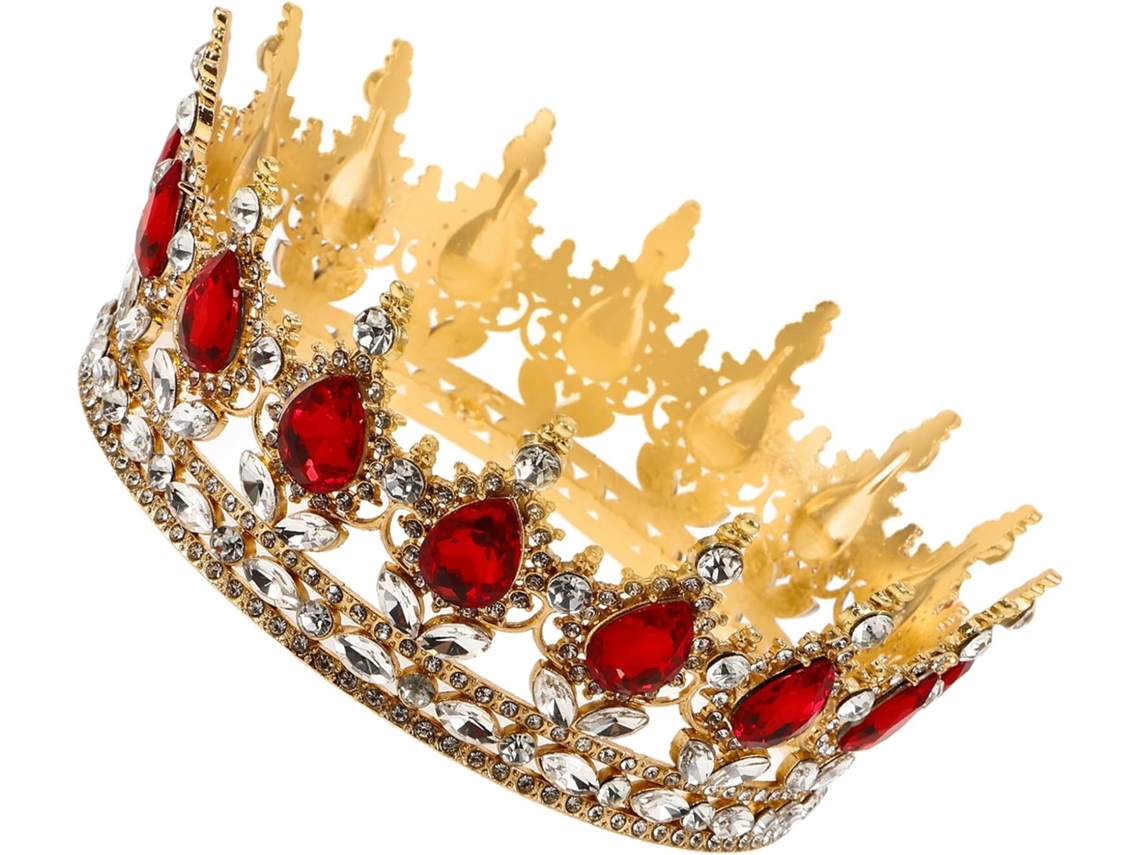 Coiffe De Mariée Rouge Corona Strass Diadème Bijoux Tête Pour Mujer Accessoire Robe Cérémonie