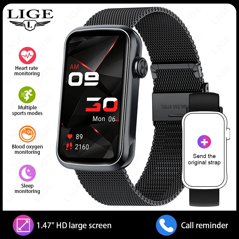 (negro, Correa De Malla) Pulsera Inteligente, Monitoreo De Oxígeno De La Frecuencia Cardíaca, Ip68 Resistente Al Agua, Deporte
