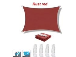 Toldo Vela De Sombra Impermeable Y Protección Uv Con Cuerdas Para Jardín Y Patio,rojo/2x3m Gertiz