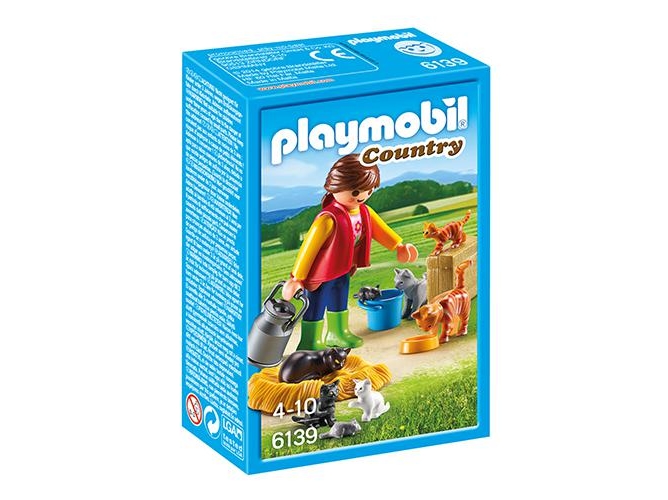 PLAYMOBIL Country: Mujer con familia de gatos (Edad Mínima: 4)