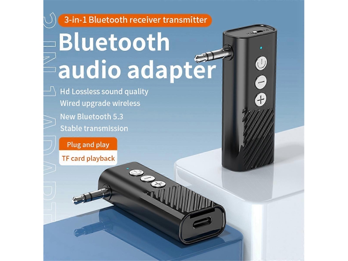 Adaptador de audio para coche Bluetooth 5.3, receptor y transmisor auxiliar Bluetooth Rosewell