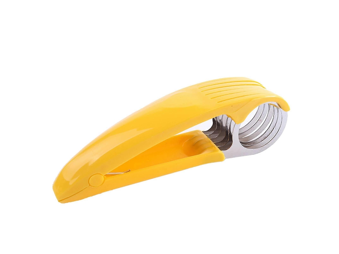 Cortador de plátanos de acero inoxidable: cortador de frutas y verduras duradero y multiusos con mango ergonómico y cuchillas afiladas.