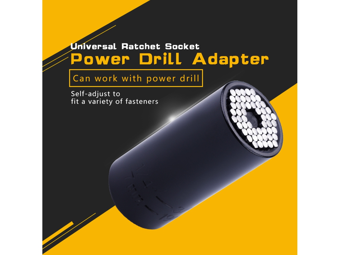 Adaptador De Taladro Eléctrico Universal 2 Piezas Con Clavija De Acero 7-19mm Para Cubos De Llave