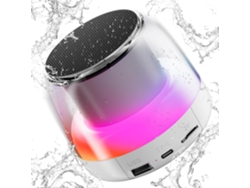 Altavoz Bluetooth 5.3 de graves potentes, resistente al agua IP7, ranura para tarjeta TF, emparejamiento de dos dispositivos Mdug (blanco)