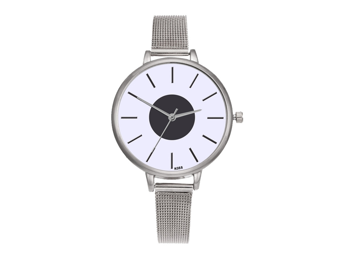 Reloj De Pulsera De Cuarzo Para Mujer Zhoulianfa Con Correa De Malla Sencilla (plateado)