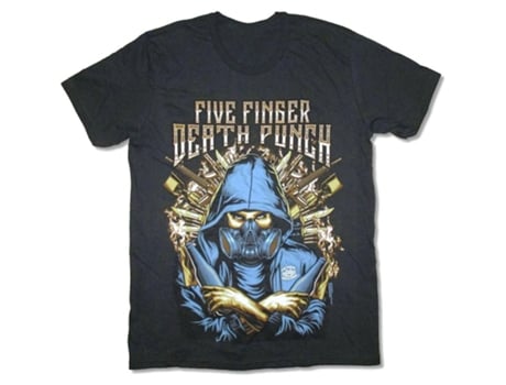 Camiseta ROCKINSTONE con máscara de gas ninja Five Finger Death Punch (S)