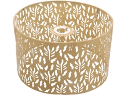 Lámpara De Mesa Decorativa De Metal Tallado Hueco Con Diseño De Hierba Amarilla Y Agua, Elegante Cubierta Para Lámpara.