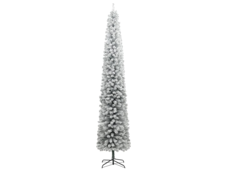 VIDAXL Árbol Navidad estrecho con soporte y nieve artificial PVC 300cm