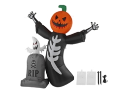 Tumba de calabaza inflable decorativa para Halloween con luces LED