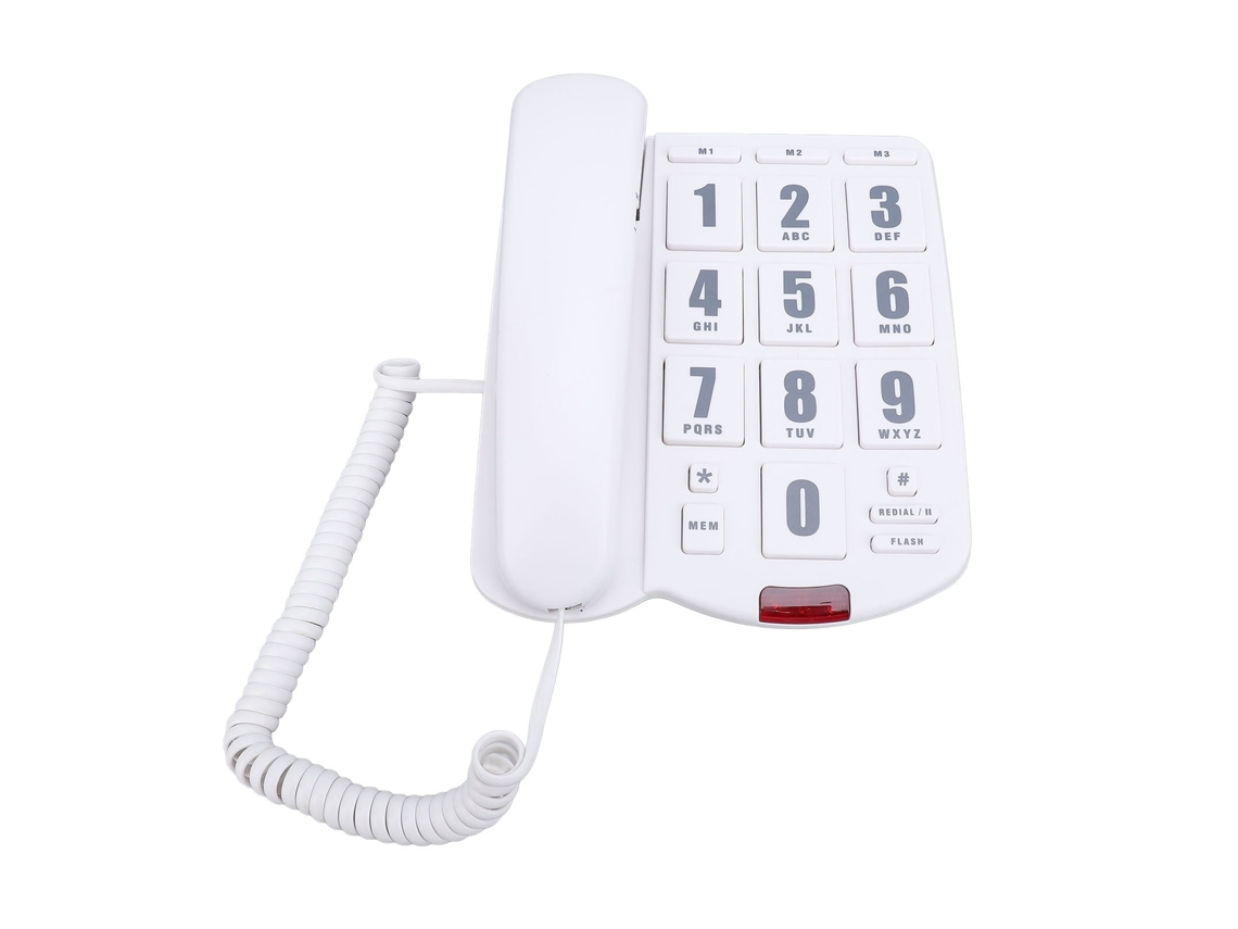 Teléfono Fijo Con Cable Para Personas Mayores, Botones Grandes, Marcación Rápida, Volumen Ajustable, Apto Para Montaje En Pared.
