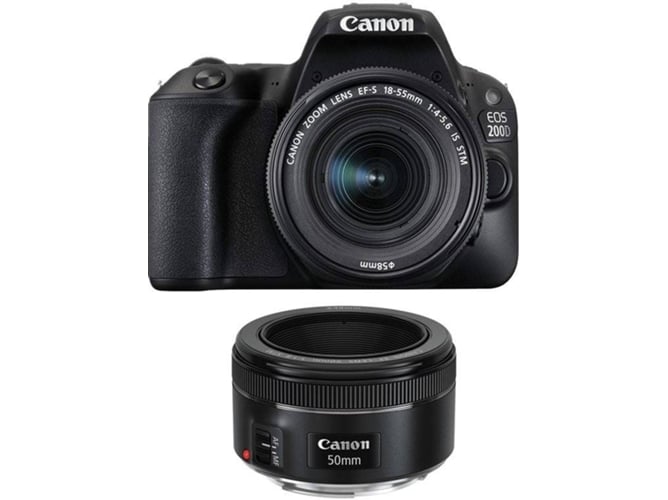 Kit Cámara Réflex CANON EOS 200D EF-S 18-55mm F4-5.6 IS STM + EF 50mm F1.8 STM