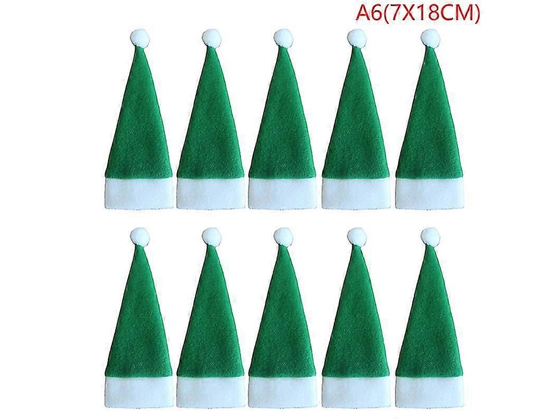 10 piezas de sombreros navideños, decoraciones, vajilla navideña, sombrero navideño, tenedor, cuchillo, bolsa, Nostalgia88
