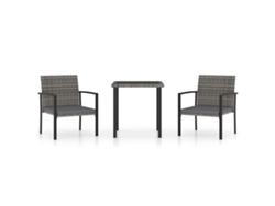 Maison Exclusive - Juego De Comedor Para Jardín 3 Piezas Ratán Sintético Gris