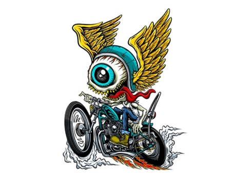 Pegatinas LETHAL THREAT Flying Eyeball Biker