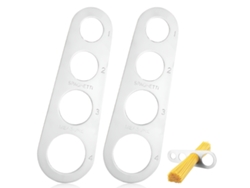 Medidor de espaguetis de acero inoxidable con 4 agujeros, regla para espaguetis, medidor de pasta y herramienta para controlar las porciones.