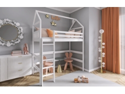 Cama Infantil FURNLUX Gloria (Blanco, Madera Maciza - 88X208X227 Cm / 80X200 Cm)