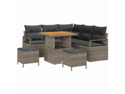 Maison Exclusive - Conjunto De Sofás De Jardín 8 Pcs Gris Ratán Sintético