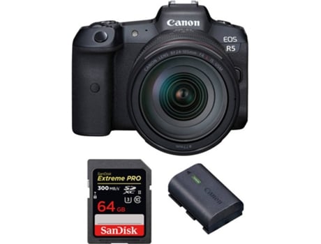 Kit Cámara Mirrorless, Objectivo y Accesorios CANON EOS R5 (45 MP - Sensor: Full Frame - ISO: 100 a 51200)