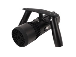 Scooter subacuático con cámara de acción para buceo y snorkel.