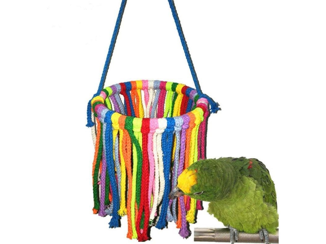 Juguete Colgante De Cuerda De Algodón Para Aves Linjou, Columpio Para Jaula, Masticable Y Entrenamiento Para Periquitos Y Loros